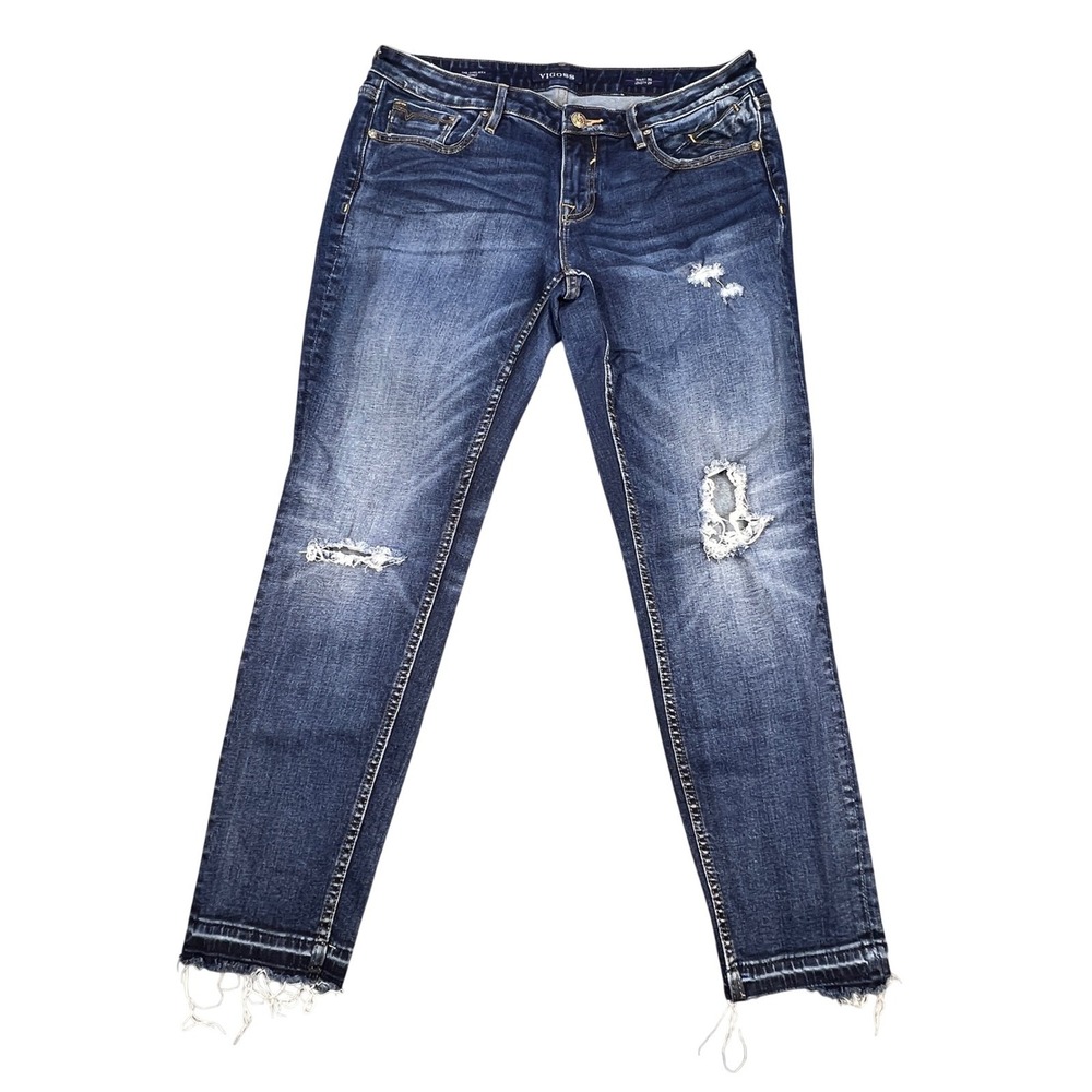 Vigoss Blue Distressed The Chelsea Skinny Jeans Women 30